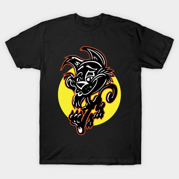 Black Cat Strut T-Shirt by eShirtLabs